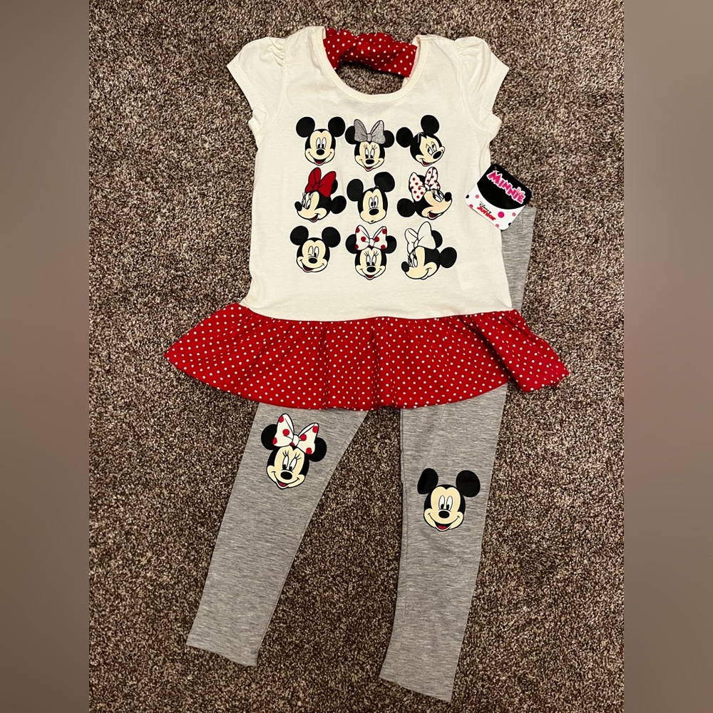 Disney Minnie Mouse Mickey Mouse 2pc Outfit NWT